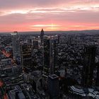 Frankfurt bei Sonnenuntergang.