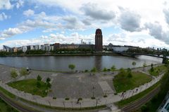 Frankfurt Deutschherrnufer mit Sigma-Fisheye 20mm an Nikon D7100