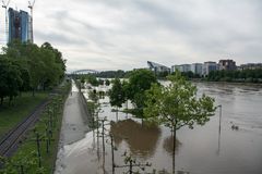 Frankfurt: EZB mit Hochwasser an der Weseler Werft im Juni 2013