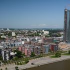 Frankfurt: EZB-Neubau und Ostend vom Main Plaza aus