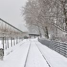 Frankfurt: Gleise im Schnee
