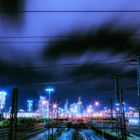 Frankfurt Hauptbahnhof & Skyline - blue