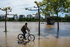 Frankfurt: Hochwasser Juni 2013 an der Weseler Werft