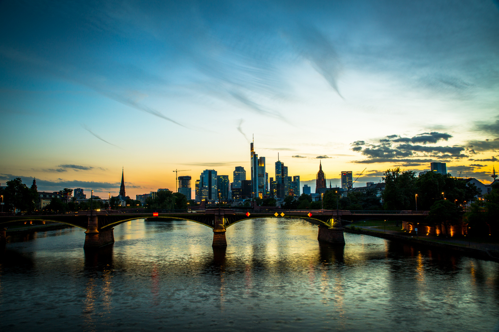 Frankfurt in der Abendsonne