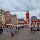 Frankfurt, Römerberg mit Nikolaikirche (Römerberg con la iglesia Nikolaikirche)