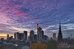 Frankfurt Skyline Abendhimmel
