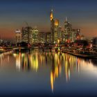 Frankfurt Skyline am Abend am 01.03.2012