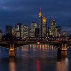 Frankfurt-Skyline am Abend am 14.12.2018