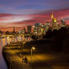 Frankfurt-Skyline am Abend am 17.09.2018
