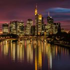 Frankfurt-Skyline am Abend am 21.10.2019