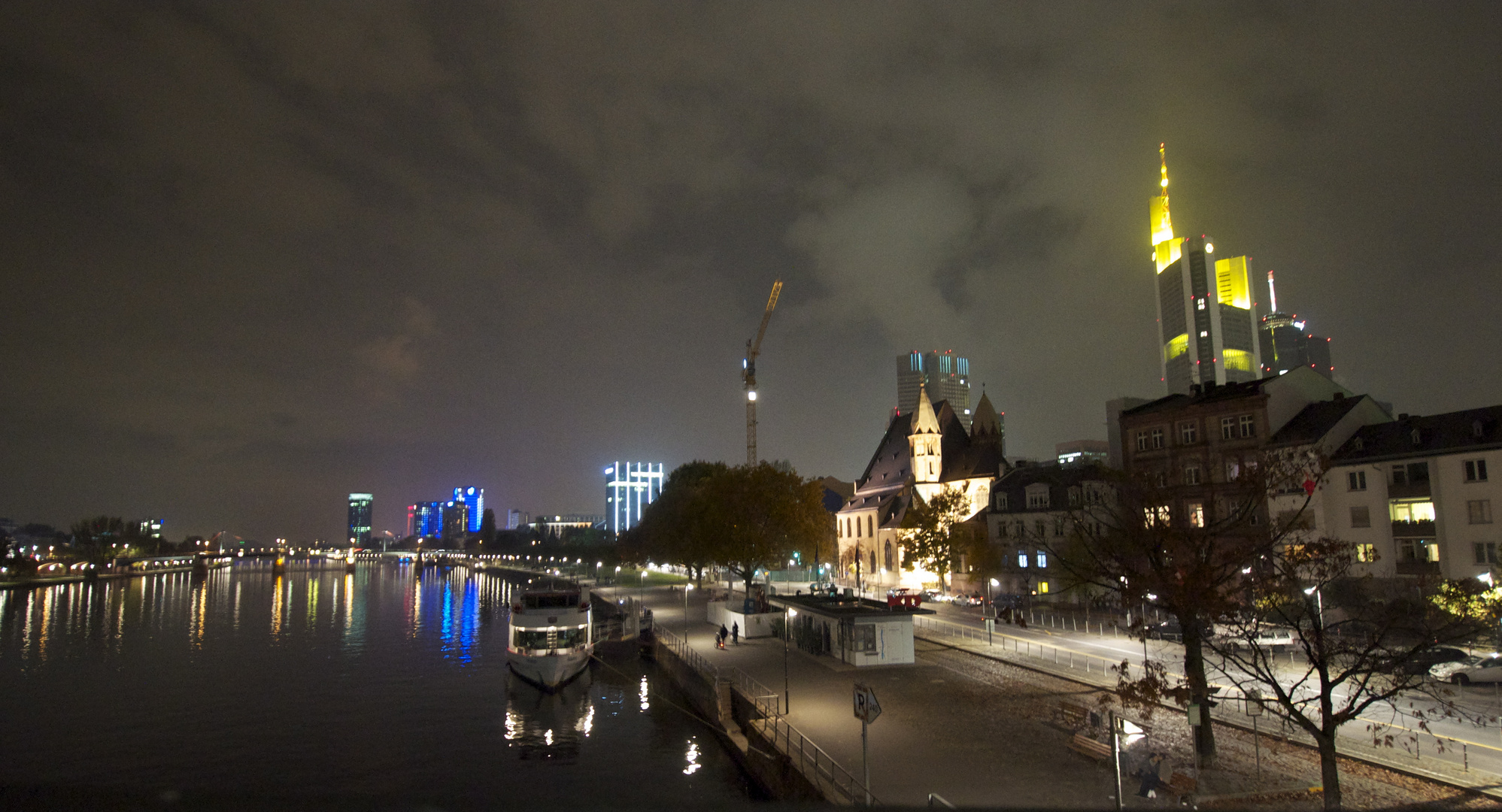 Frankfurt skyline at night