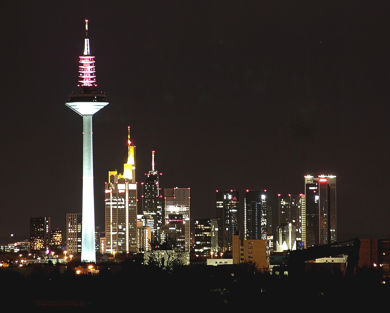 Frankfurt skyline at night (detail)