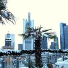 Frankfurt Skyline im Schnee