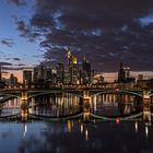Frankfurt - Skyline von der Flößerbrücke 