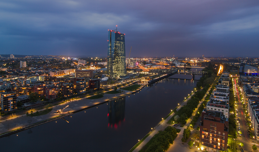 Frankfurt von oben in Richtung Osten