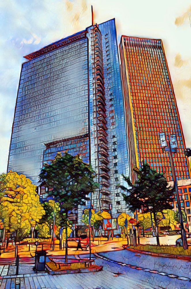 Frankfurter Geschäftshaus im Inspire-Stil farbenfroher