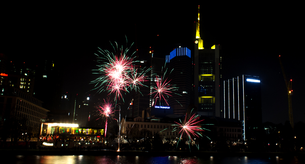 Frankfurter Skyline an Sylvester 2013/2014