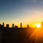 Frankfurter Skyline bei Sonnenuntergang
