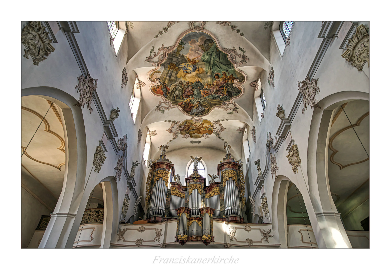 Franziskanerkirche (Überlingen) " Blick zur Orgel aus meiner Sicht..."