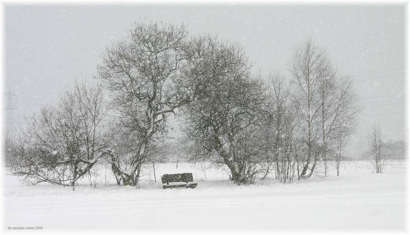 Frau Holle deckt den Frühling zu - schneetreiben am 5. März