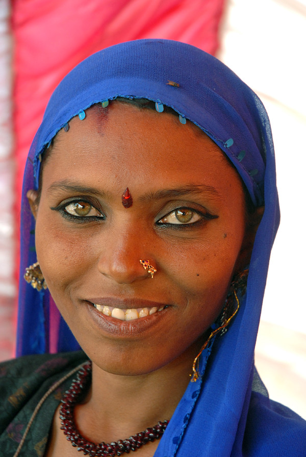 Frau in Pushkar Rajastan Indien