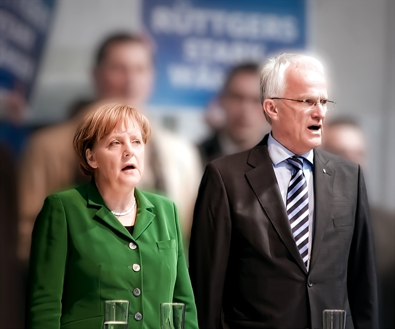 Frau Merkel und Herr Rüttgers - NRW-Landtagswahl 2010