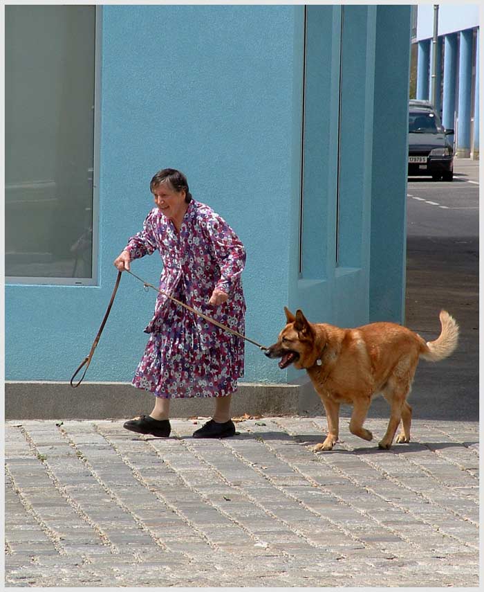 frau mit hund