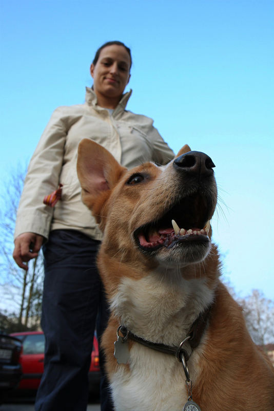 Frau mit Hund