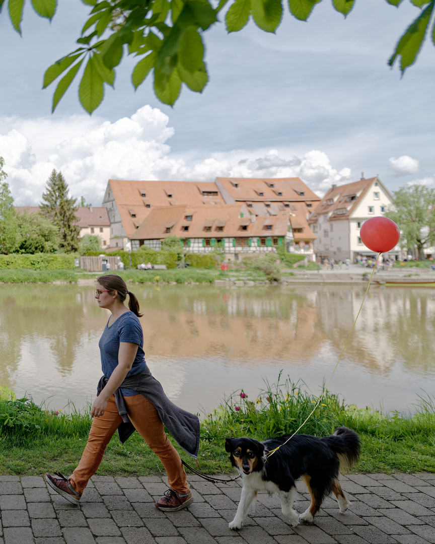 Frau mit Hund