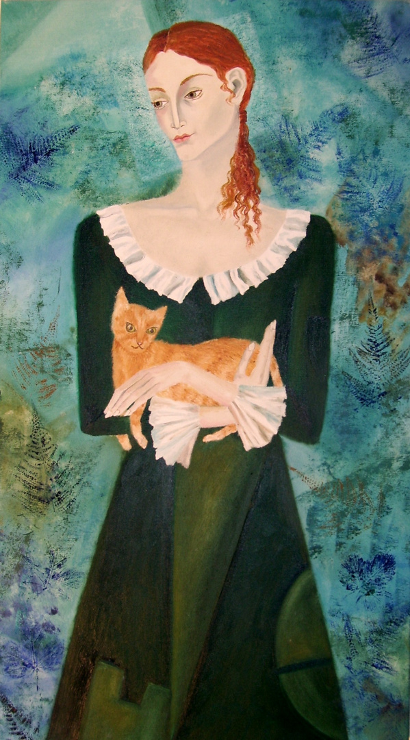 Frau mit Katze