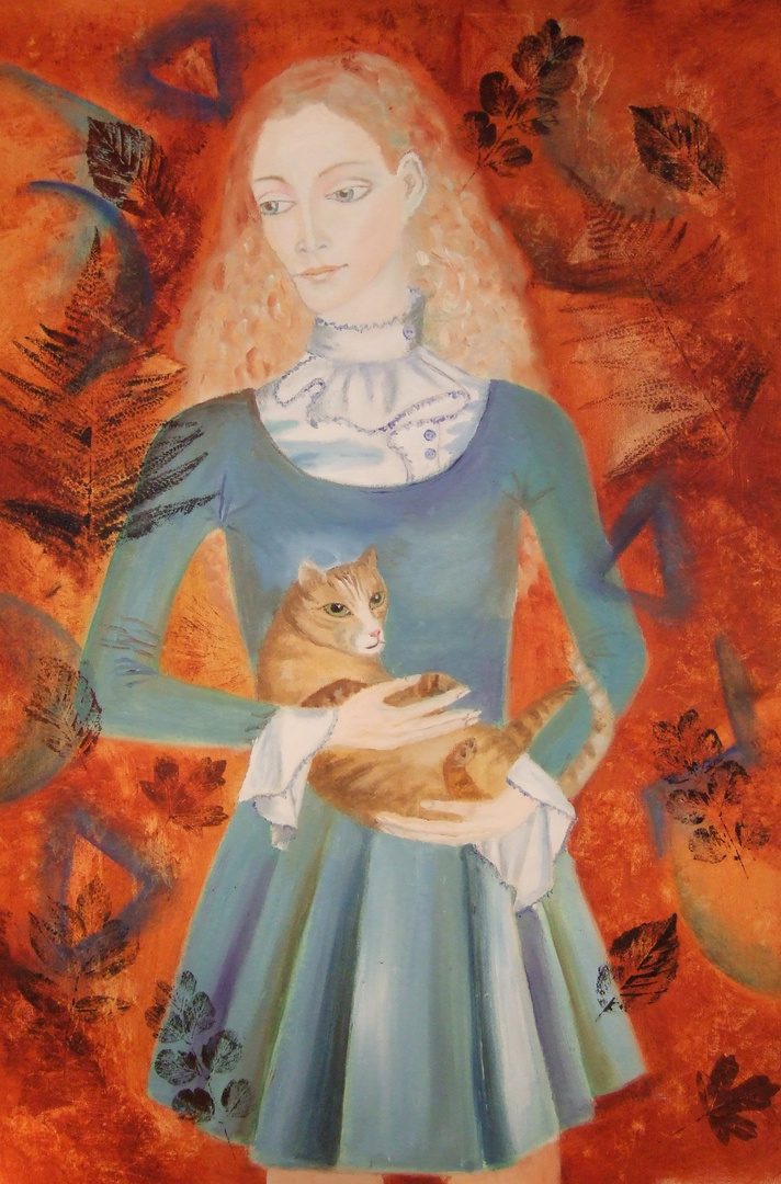 Frau mit Katze III