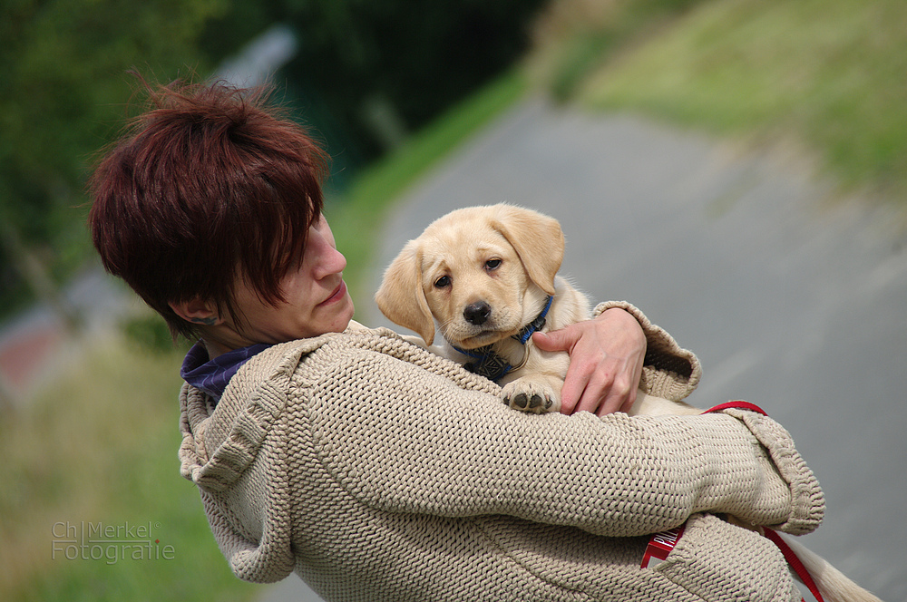 Frauchen mit Hund