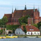 Frauenburg (Frombork): Blick vom Frischen Haff Richtung Dom und Domburg. Polen 2015