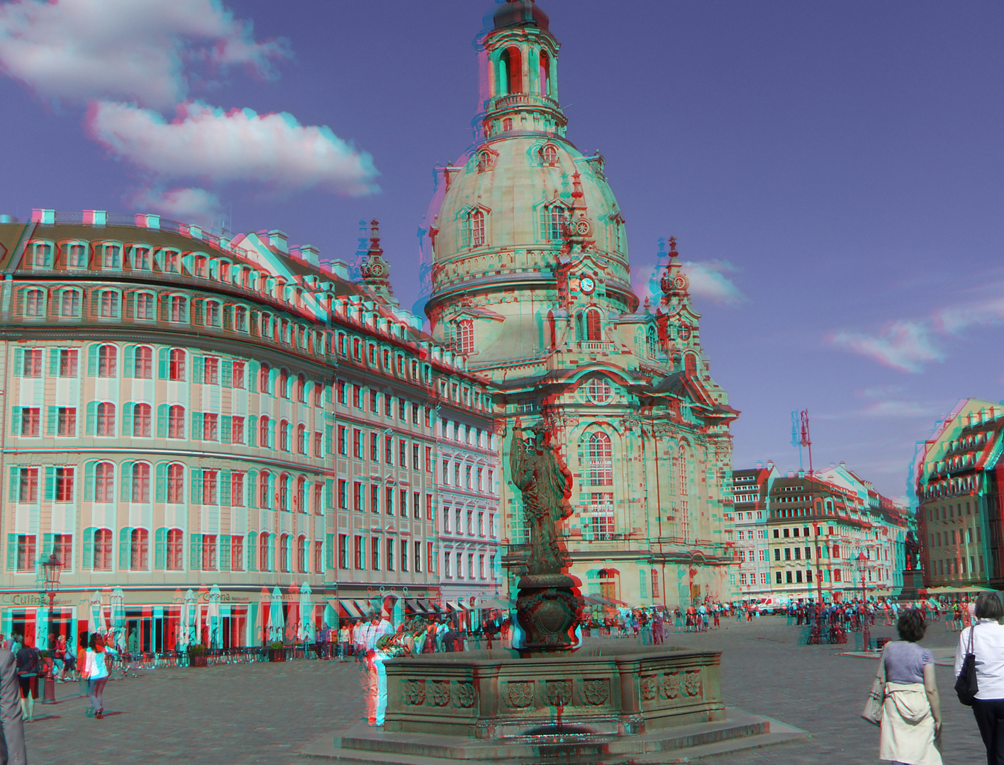 Frauenkirche Dresden 3 - D Anaglyphe