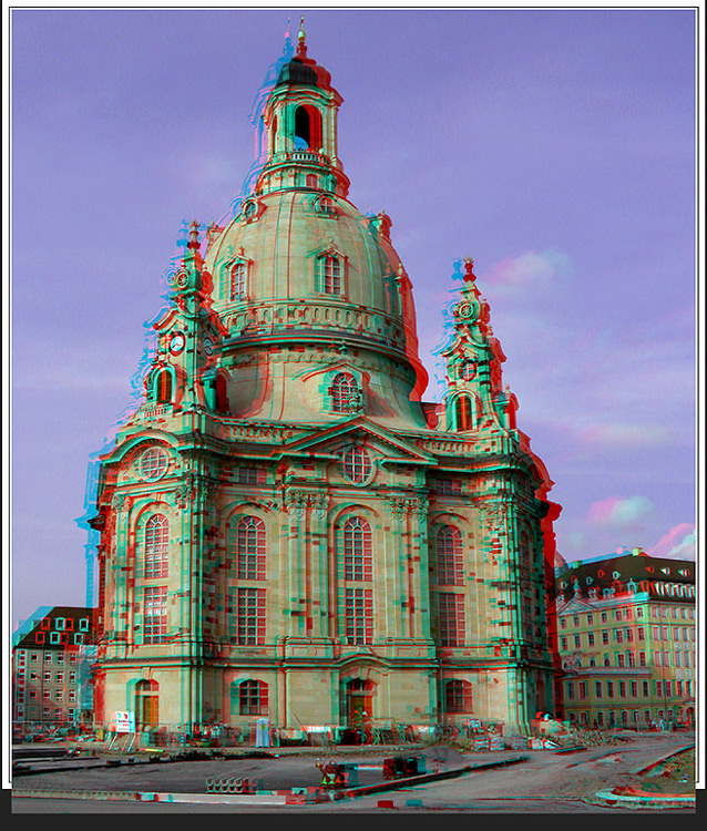 Frauenkirche Dresden [3D Farbanaglyphe]