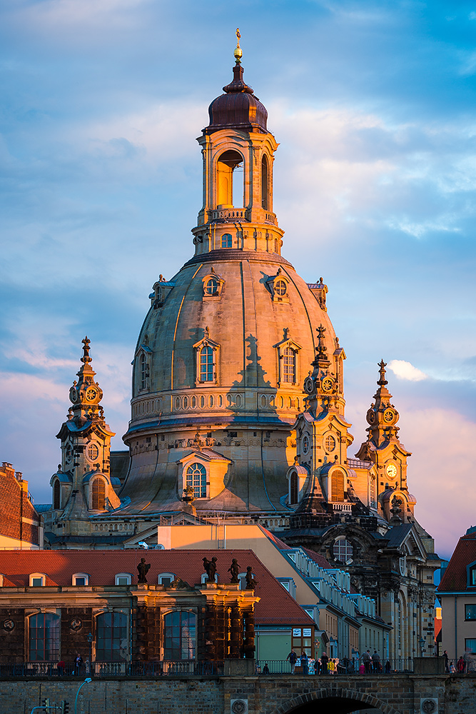 Frauenkirche im Abendrot