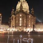 Frauenkirche in Dresden (Germany) with the name of my dauther