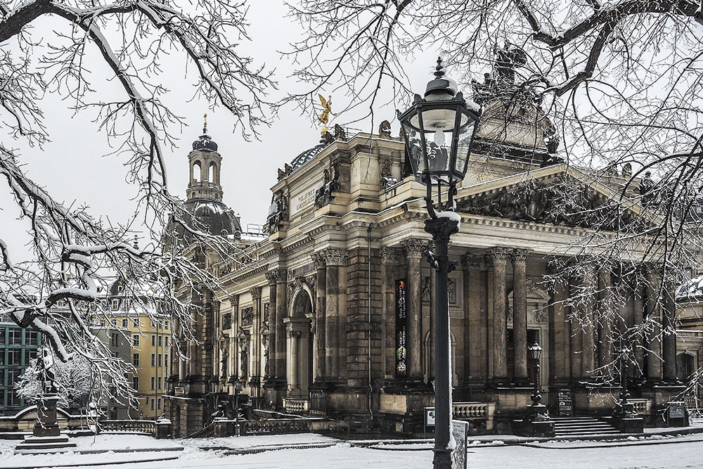 Frauenkirche und Kunsthalle in Dresden