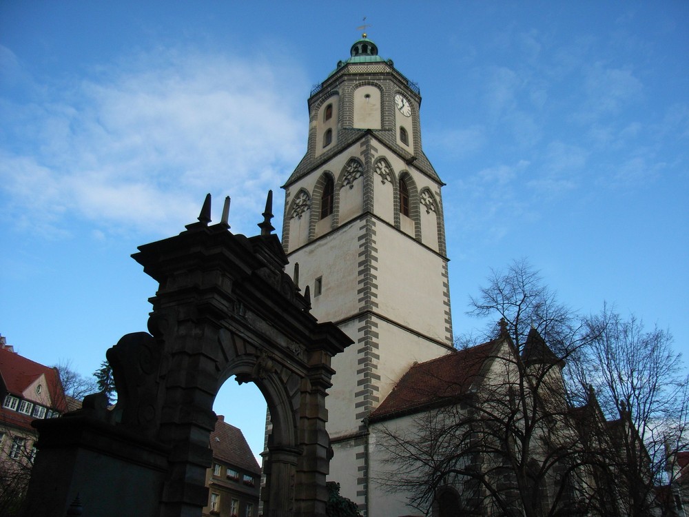 Frauenkirche und Tuchmachertor Meissen