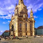 Frauenkirche von Dresden im Abendlicht des August