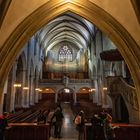 Fraumünster, Sicht vom Chor auf das Kirchenschiff und die Orgel