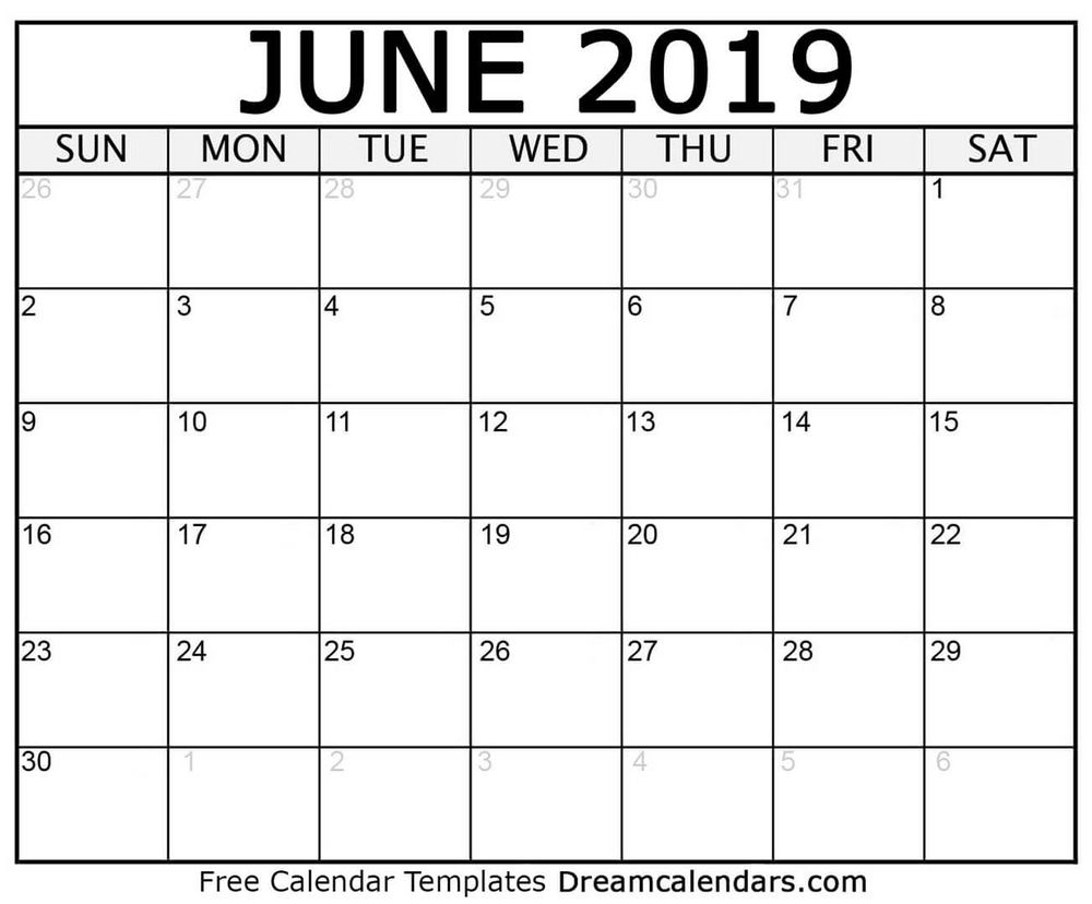 Free Printable June 2019 Calendar Foto & Bild | calendar, june, 2019 ...