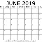 Free Printable June 2019 Calendar