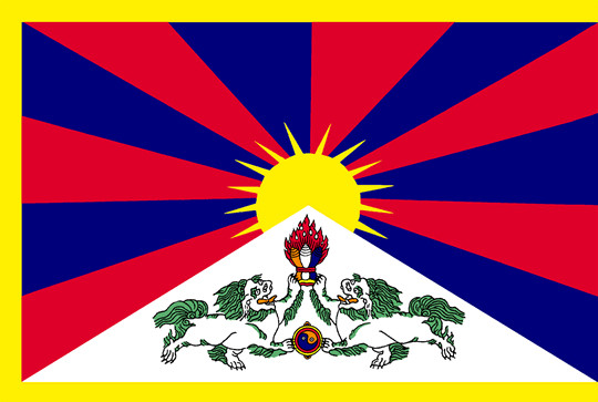 FREE TIBET- Flagge zeigen