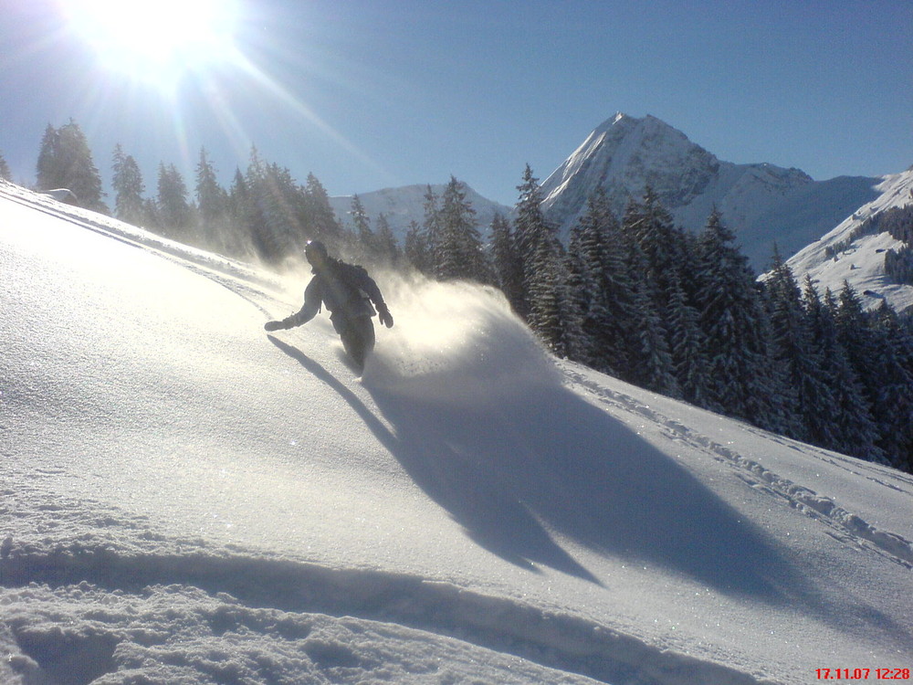 Freeriden in Adelboden, mitten im Herbst...