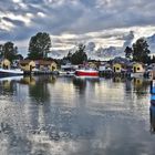 Freester Hafen und die Regenwolken....