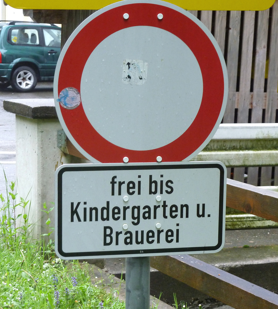 frei bis Kindergarten und Brauerei