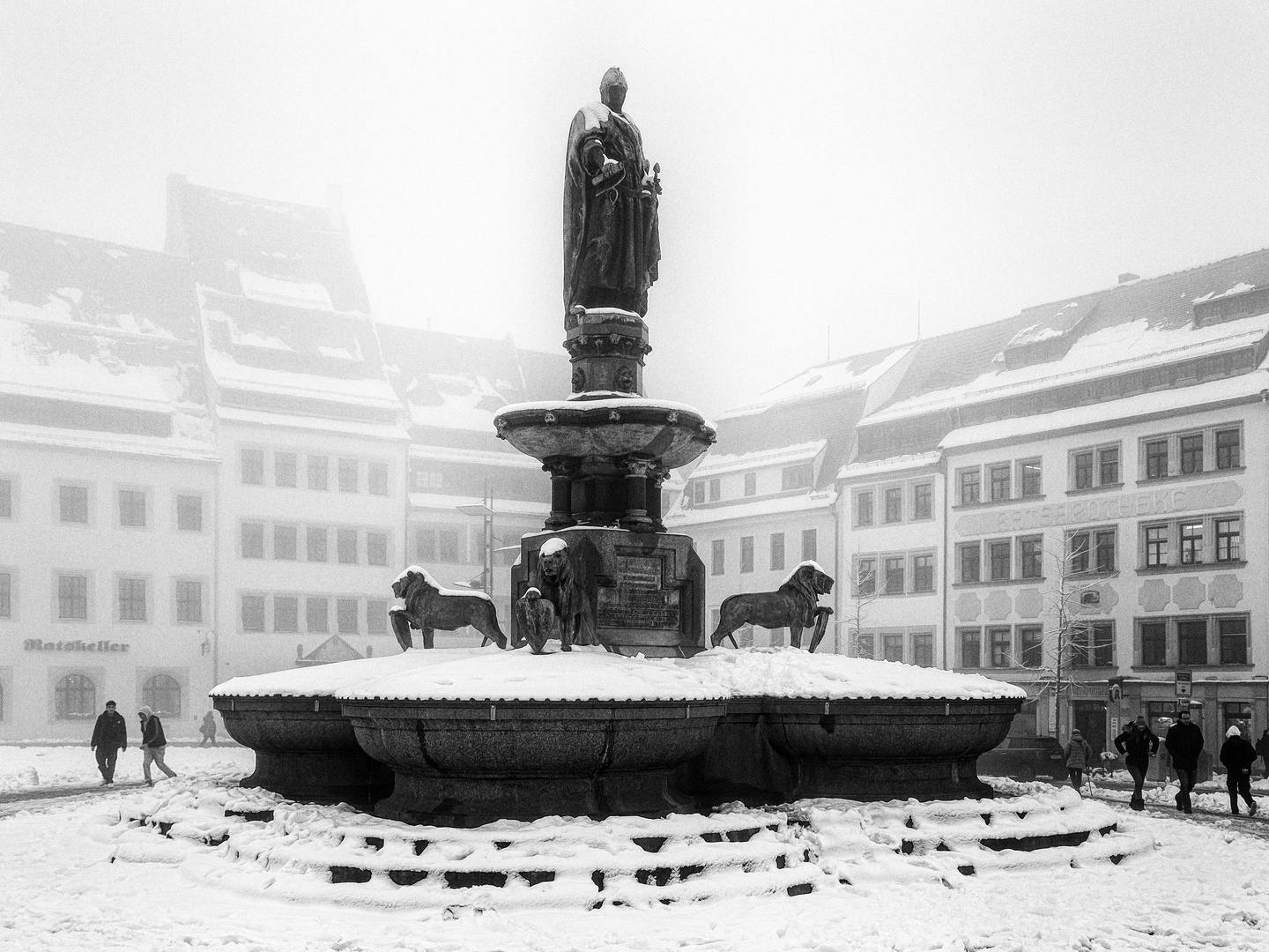 Freiberg, Obermarkt im Winter
