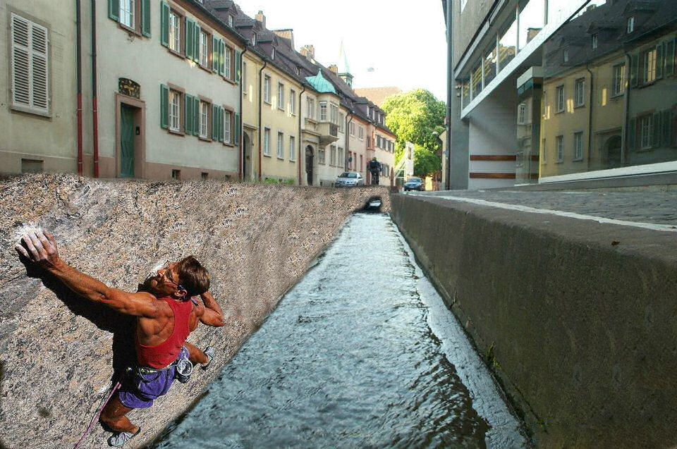 Freiburger Bächle mit Mountain Climber