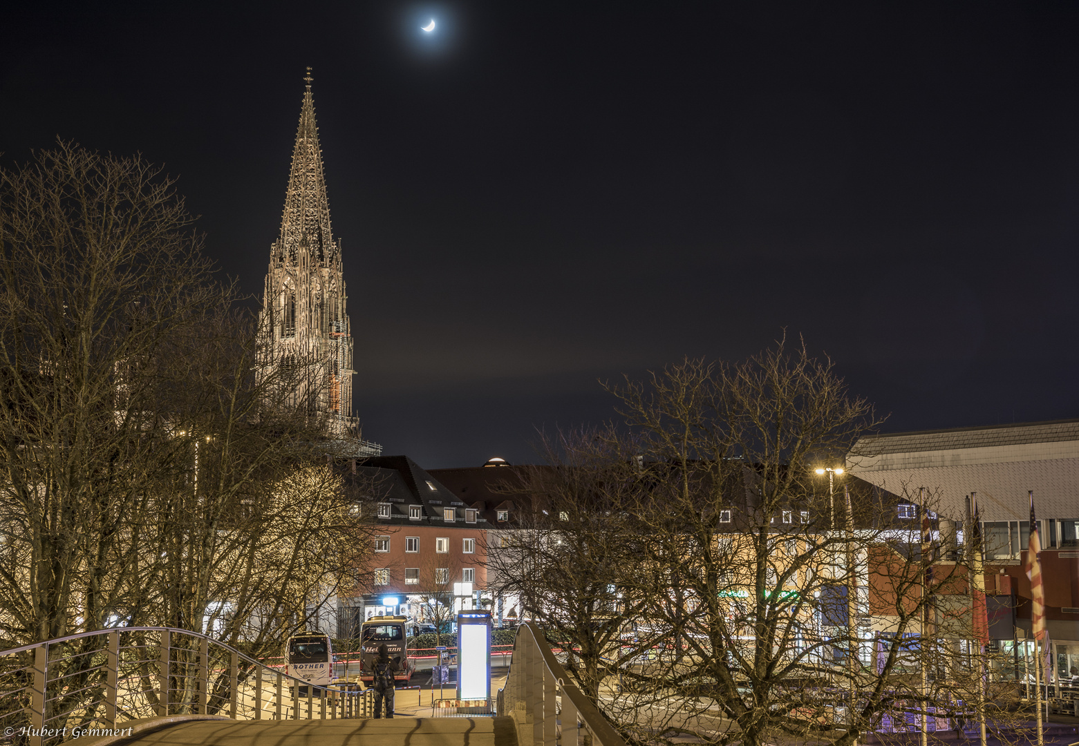 Freiburger Münster bei Nacht